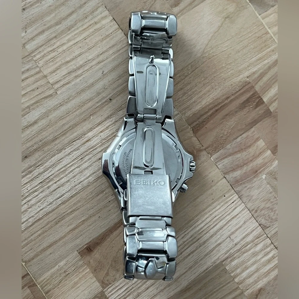Seiko Kinectic Automatic Rare Vintage Men’s Watch Blue Dial Stainless Bracelet